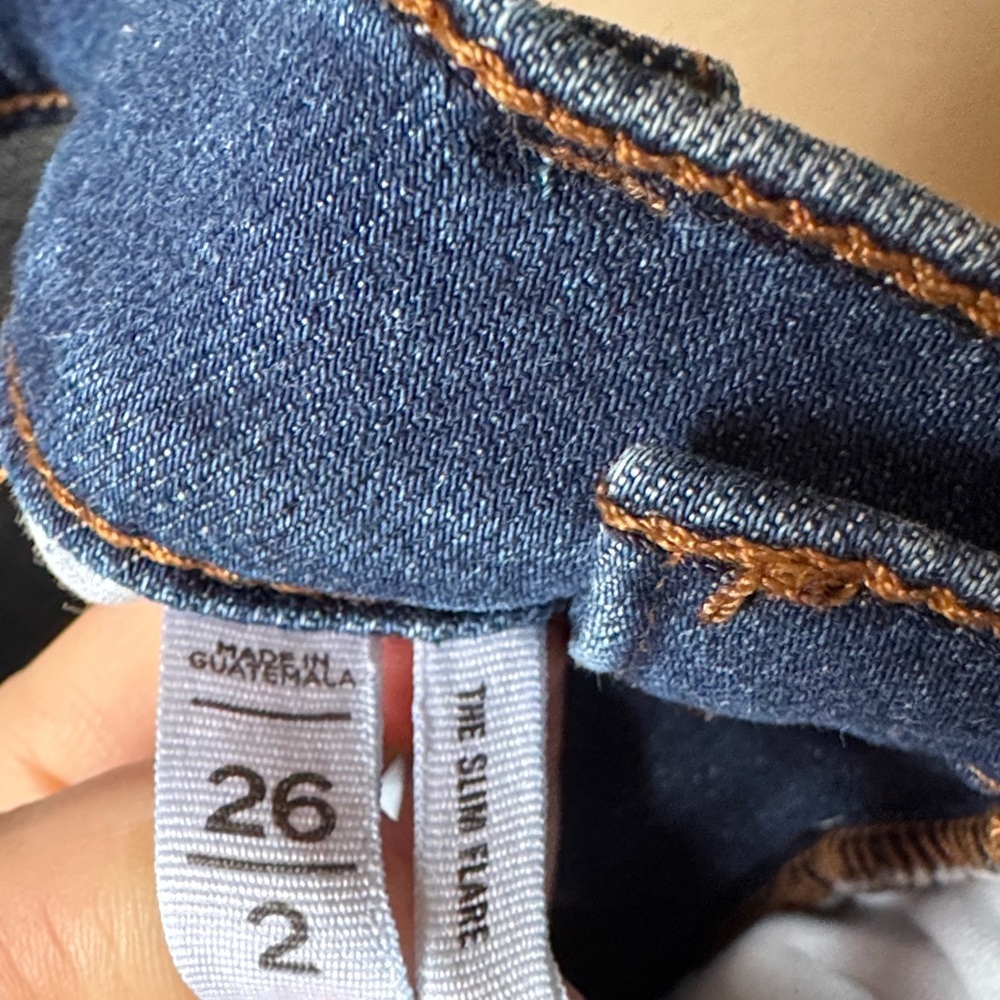 LOFT Dark Wash Blue Flare Jeans - Picture 6 of 7